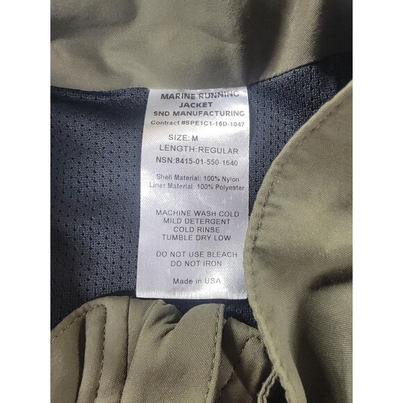 US Marines Jacket Mens Medium Green Running Reflective PT Windbreaker Made USA - Picture 3 of 11